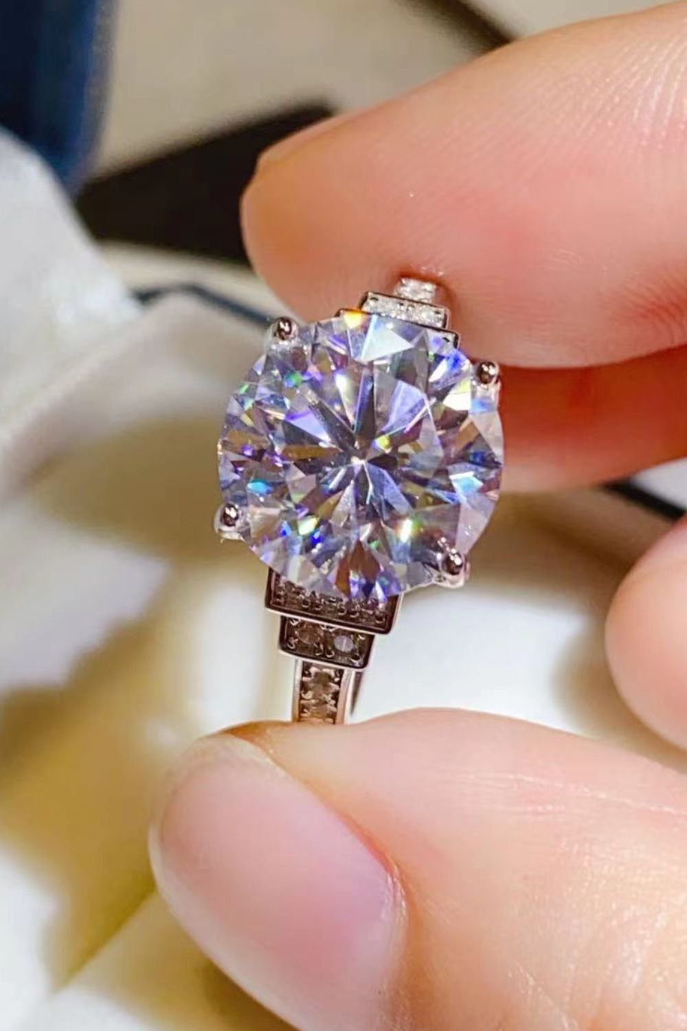 5 Carat Brilliant Round Cut Sparkala™ Platinum Over Pure Sterling Silver Ring