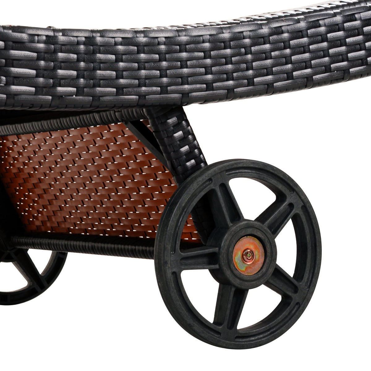 K&K 80'' Patio Wicker Chaise Lounge Chairs Set of 2