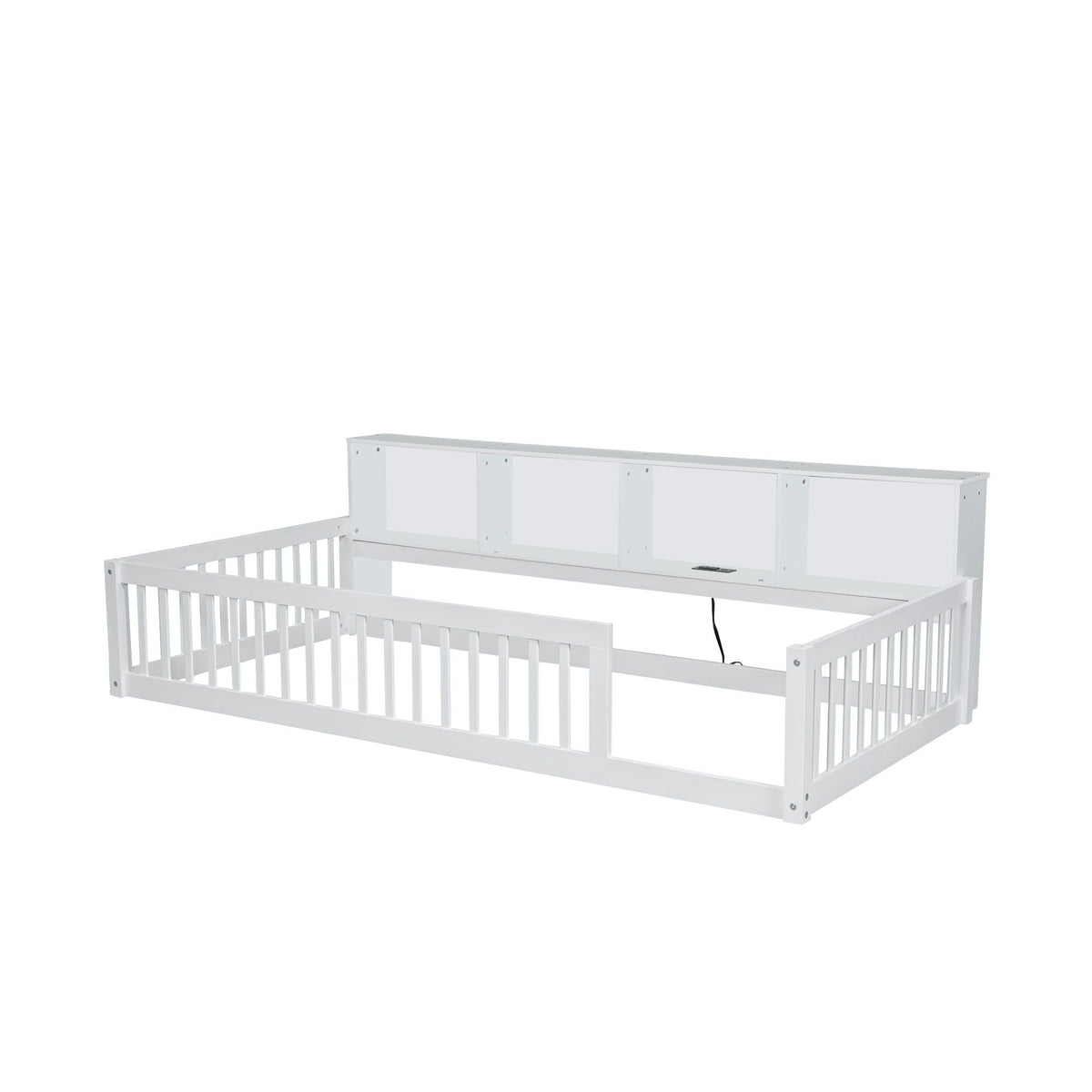 Floor Bed With Storage Cabinets And USB Ports