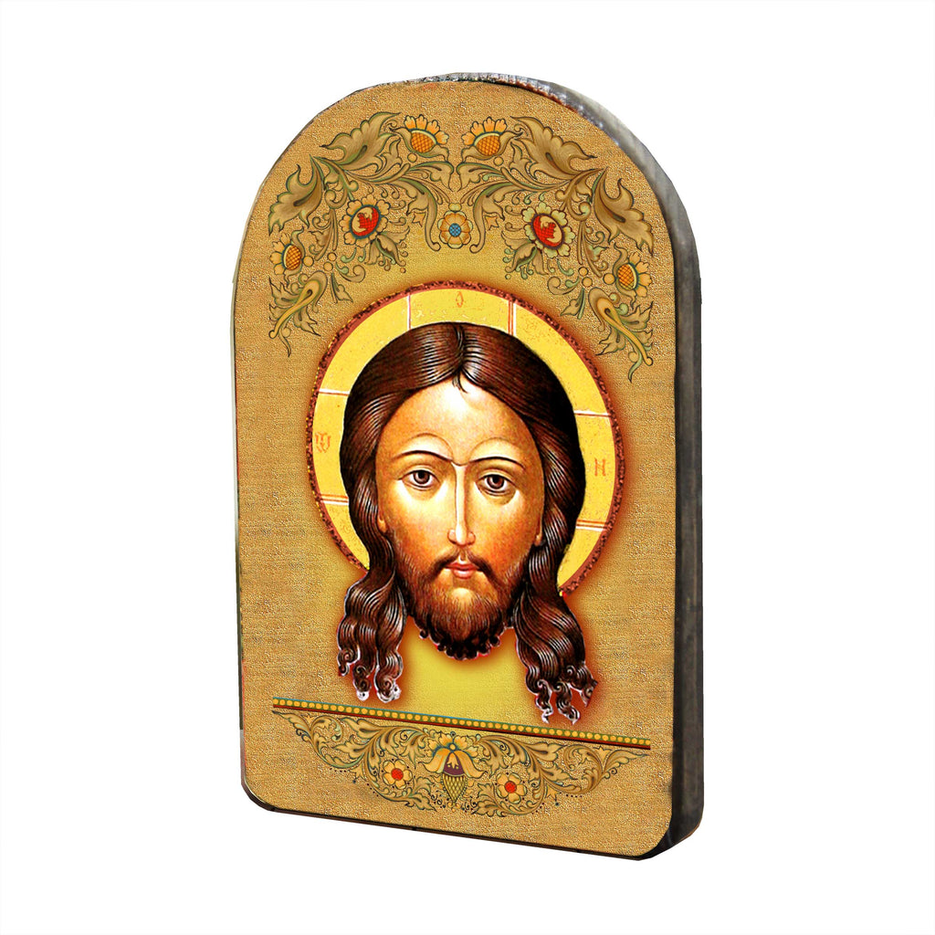 The Holy Face Wooden Gold Plated Religious Christian Sacred Icon - Inspirational Icon Decor - 86018