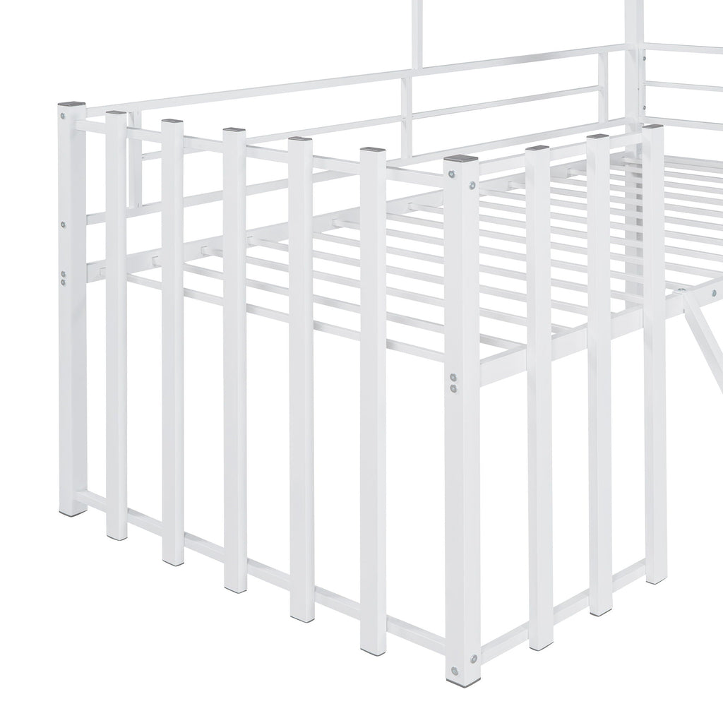 Loft Bed With Roof, Window, Guardrail, Ladder