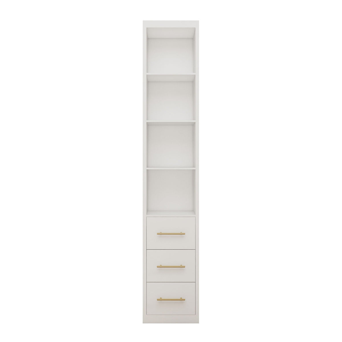 Tall Storage Cabinet With 3 Drawers For Bedroom - White
