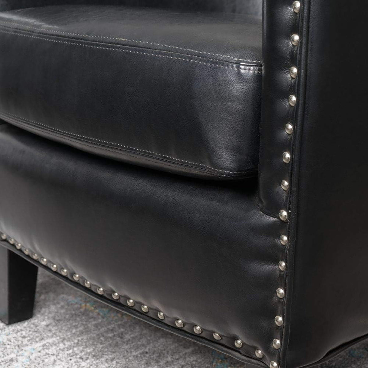 Enigmatica Upholstered Club Chair with Nailhead Trim