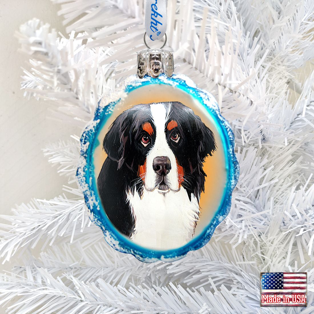 Mamas Best Friend Rescue Dog Mercury Glass Ornament by G. DeBrekht - Pets Dog and Cats Decor - 774011
