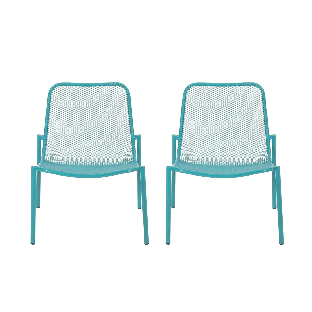 Outdoor Iron Chair With Mesh Design