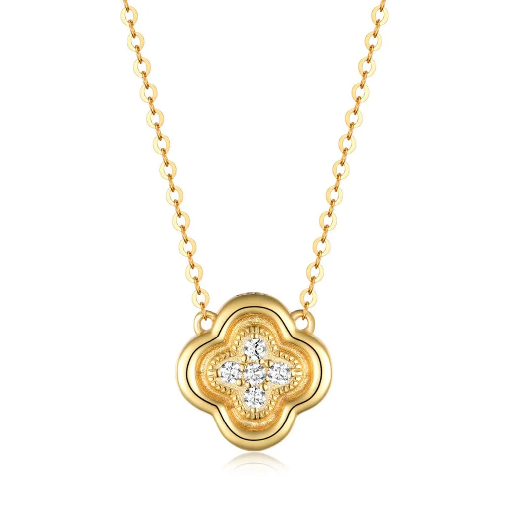 925 Sterling Silver Sparkala™ Leaf Clover Necklace