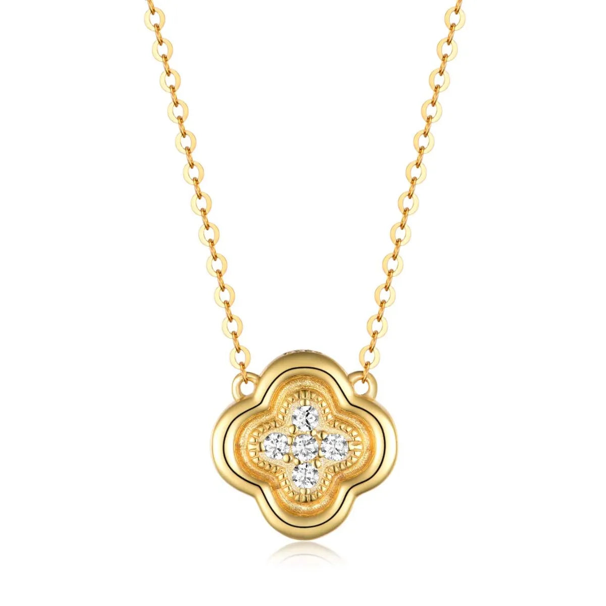 925 Sterling Silver Sparkala™ Leaf Clover Necklace