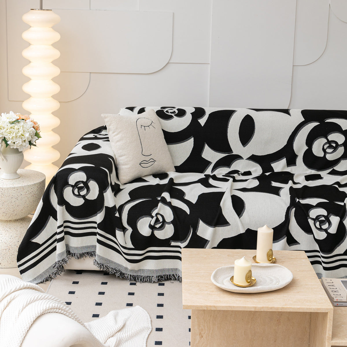 Chenille Sofa Cover Blanket, Couch Cover Blanket Throws for Couches Living Room Furniture Throw Covers