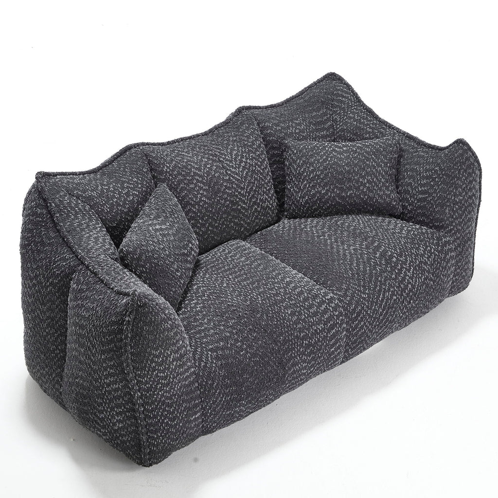 Comfortable Dual Beanbag Chair With High Resilience Foam Core For 2 People