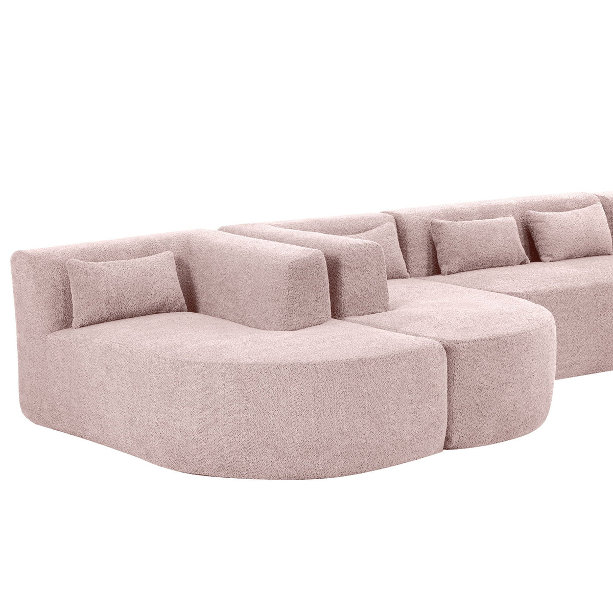 Upholstered Sofa Free Combined Sofa Couch With 2 Chaise Lounge And Five Back Pillows For Living Room