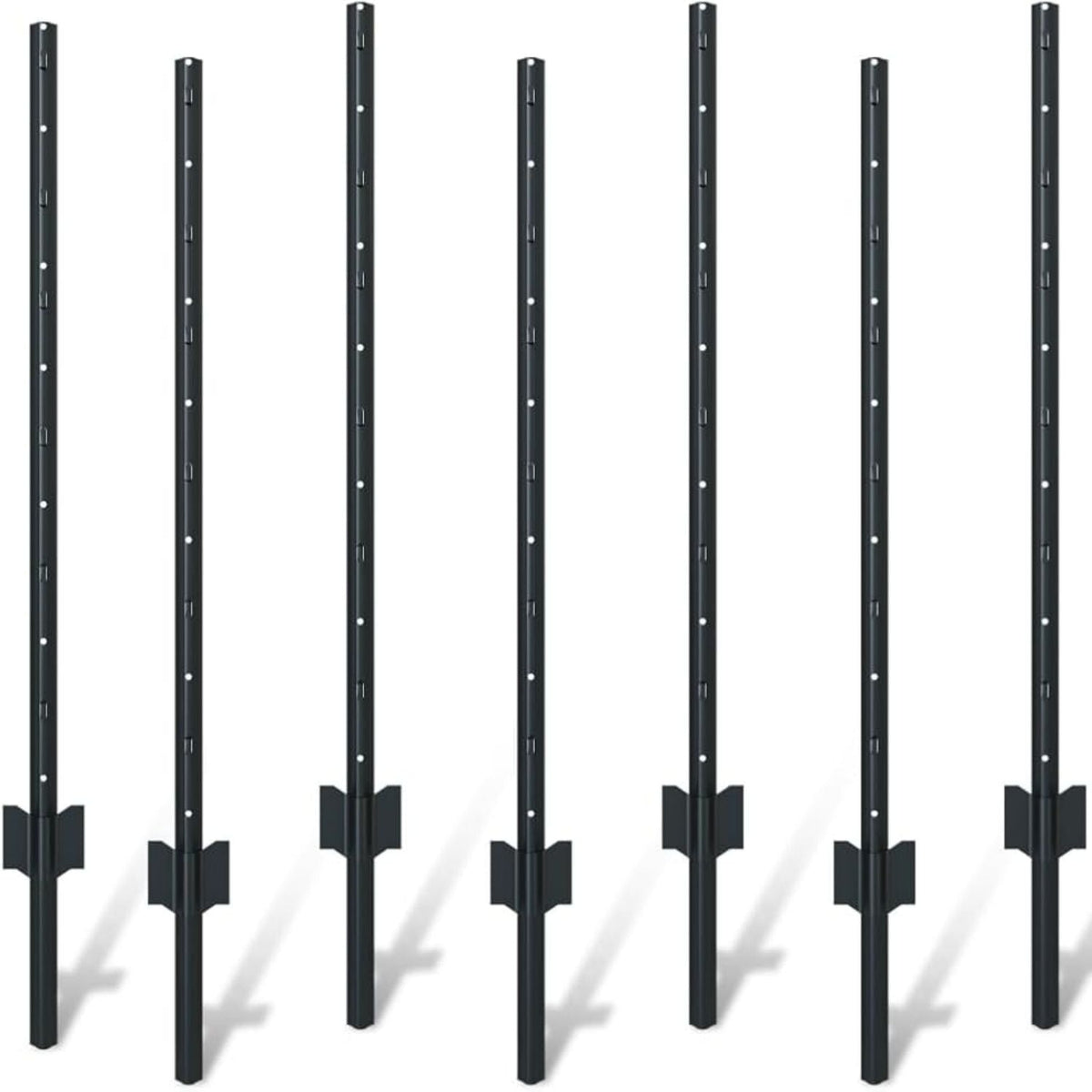 4 Foot U-Shaped Metal Garden Fence Posts Set for Wire Mesh Fencing