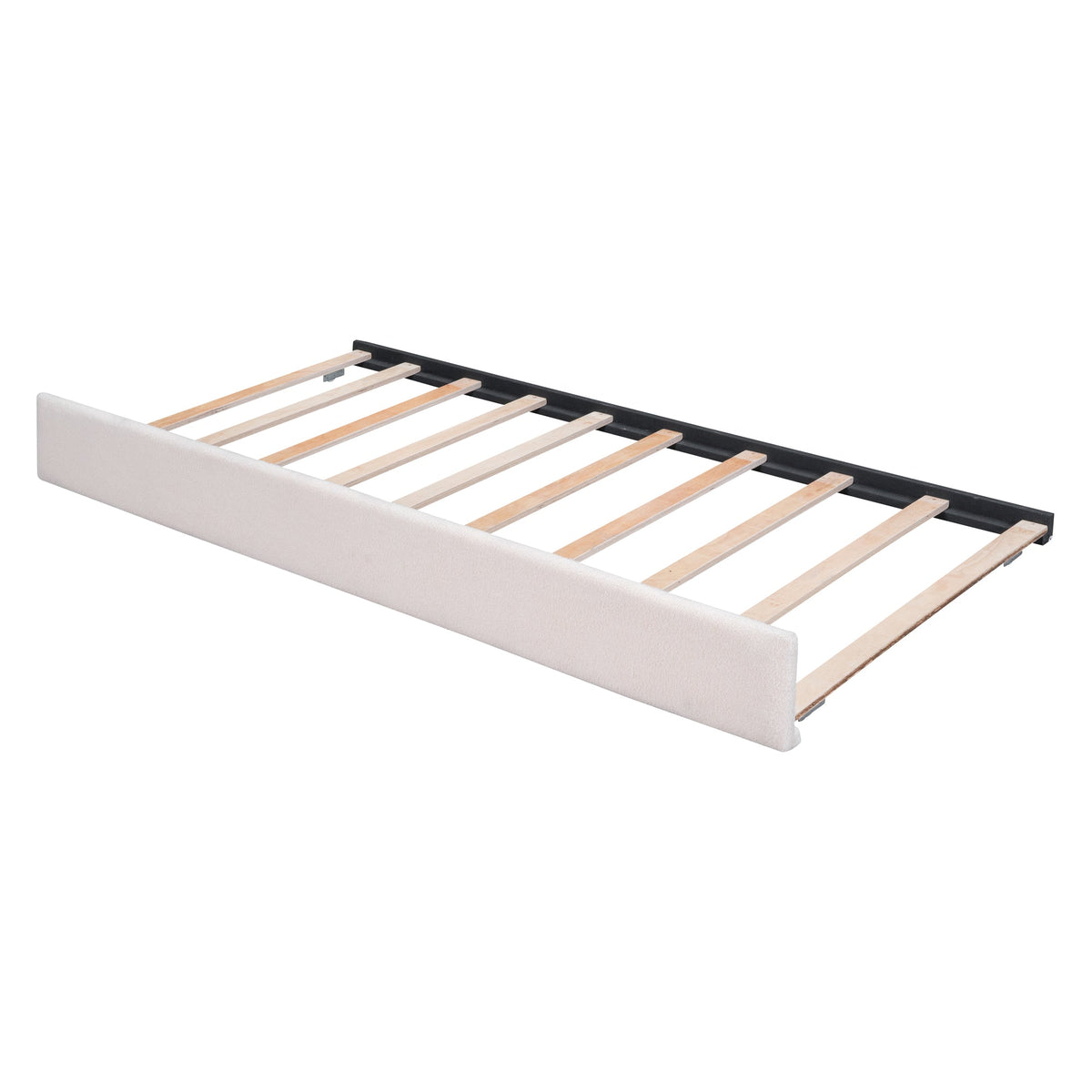 Teddy Fleece Full Size Upholstered Platform Bed with Twin Trundle