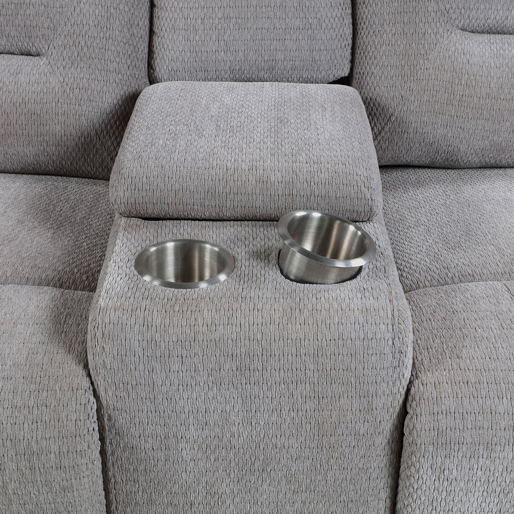 Sebring - 2 Piece Upholstered Reclining Sofa Set With Manual Recline - Gray