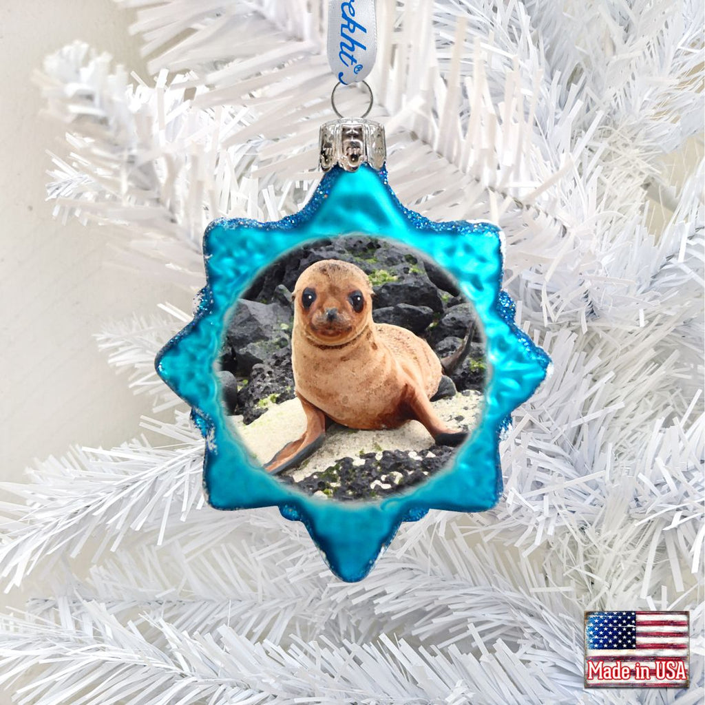 Baby Seal Mercury Glass Ornament by G. DeBrekht - Coastal Holiday Decor - 775488