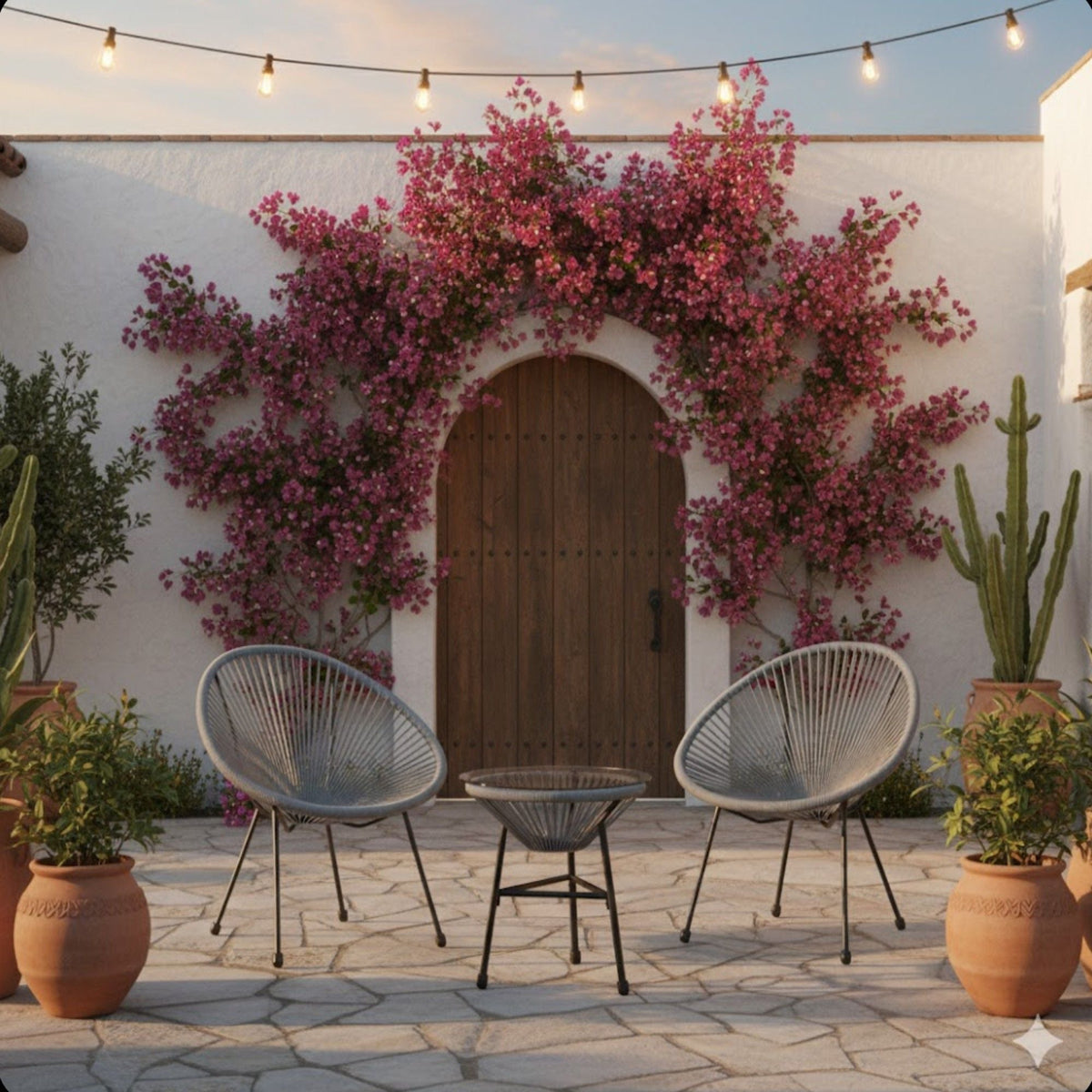 Acapulco Style 3 Piece Patio Bistro Set With Chairs