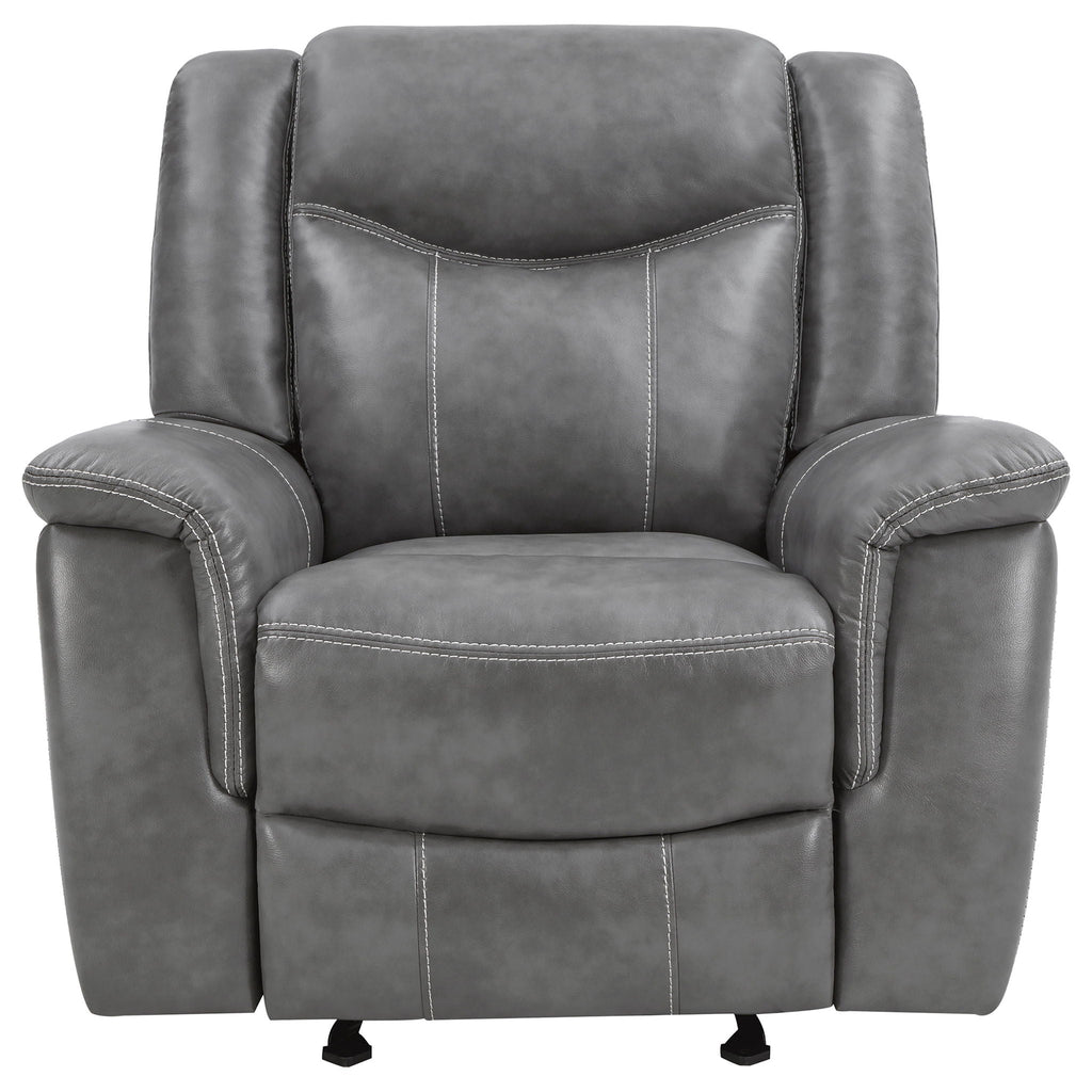 Encino - Upholstered Padded Arm Glider Recliner - Gray