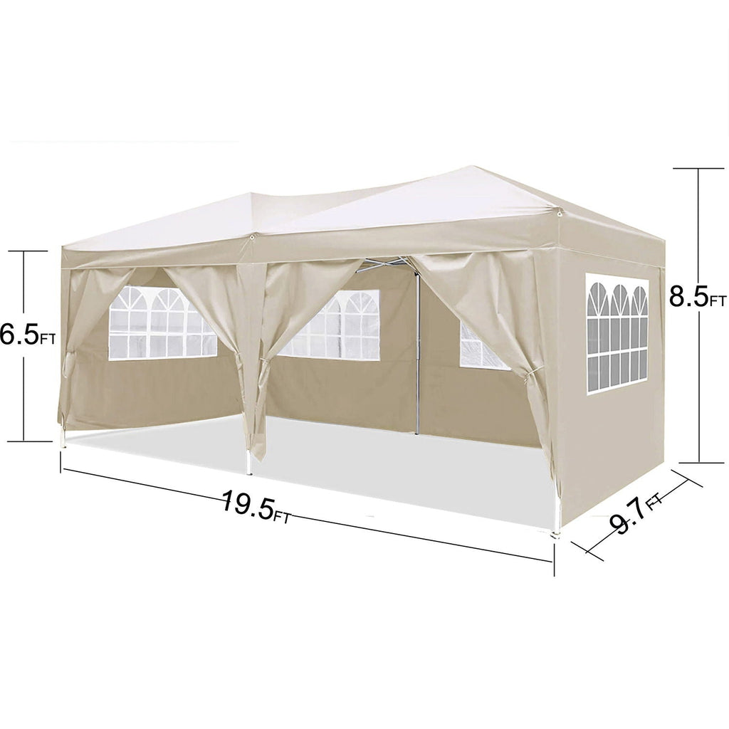 10'x20' EZ Pop Up Canopy Outdoor Portable Party Folding Tent with 6 Removable Sidewalls