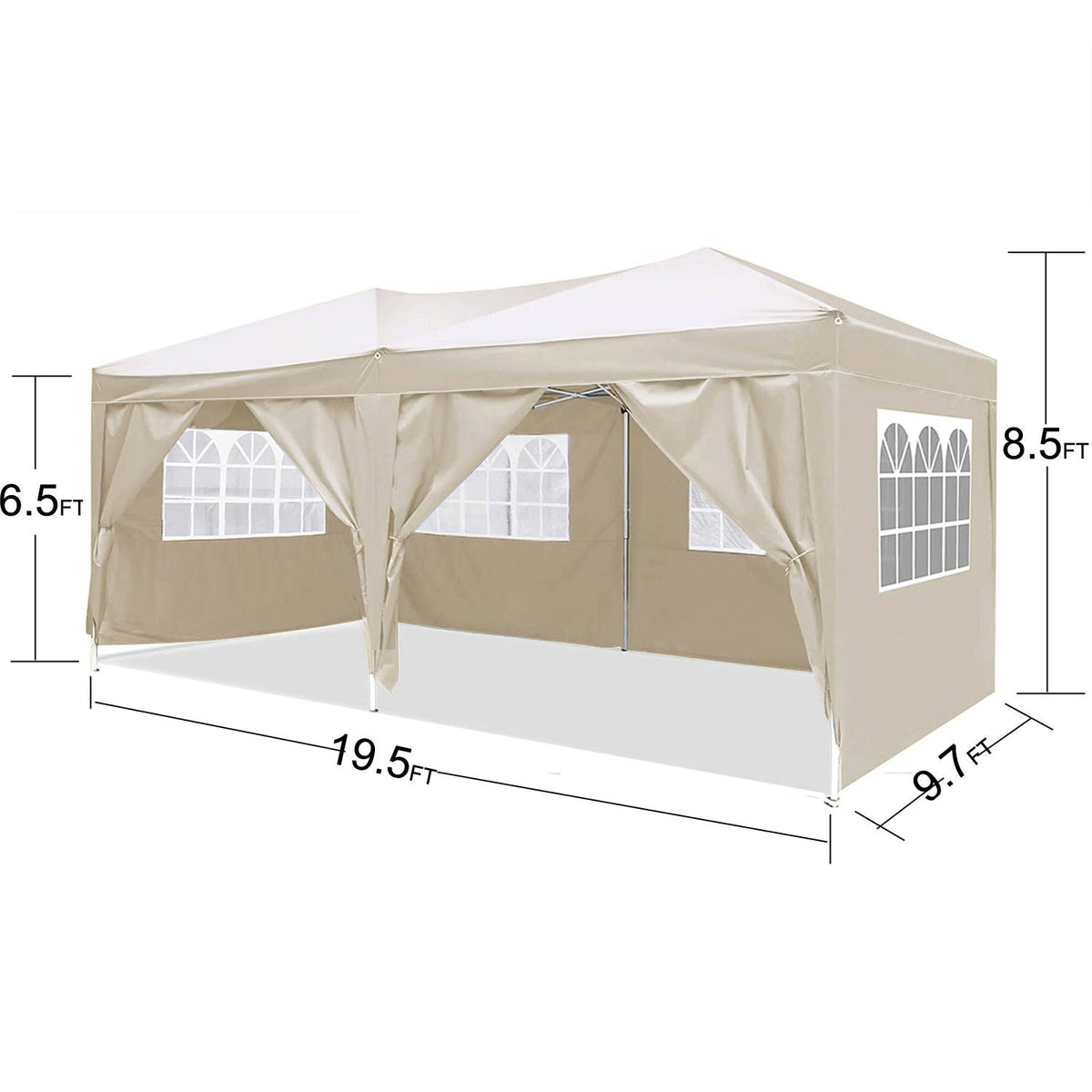 10'x20' EZ Pop Up Canopy Outdoor Portable Party Folding Tent with 6 Removable Sidewalls