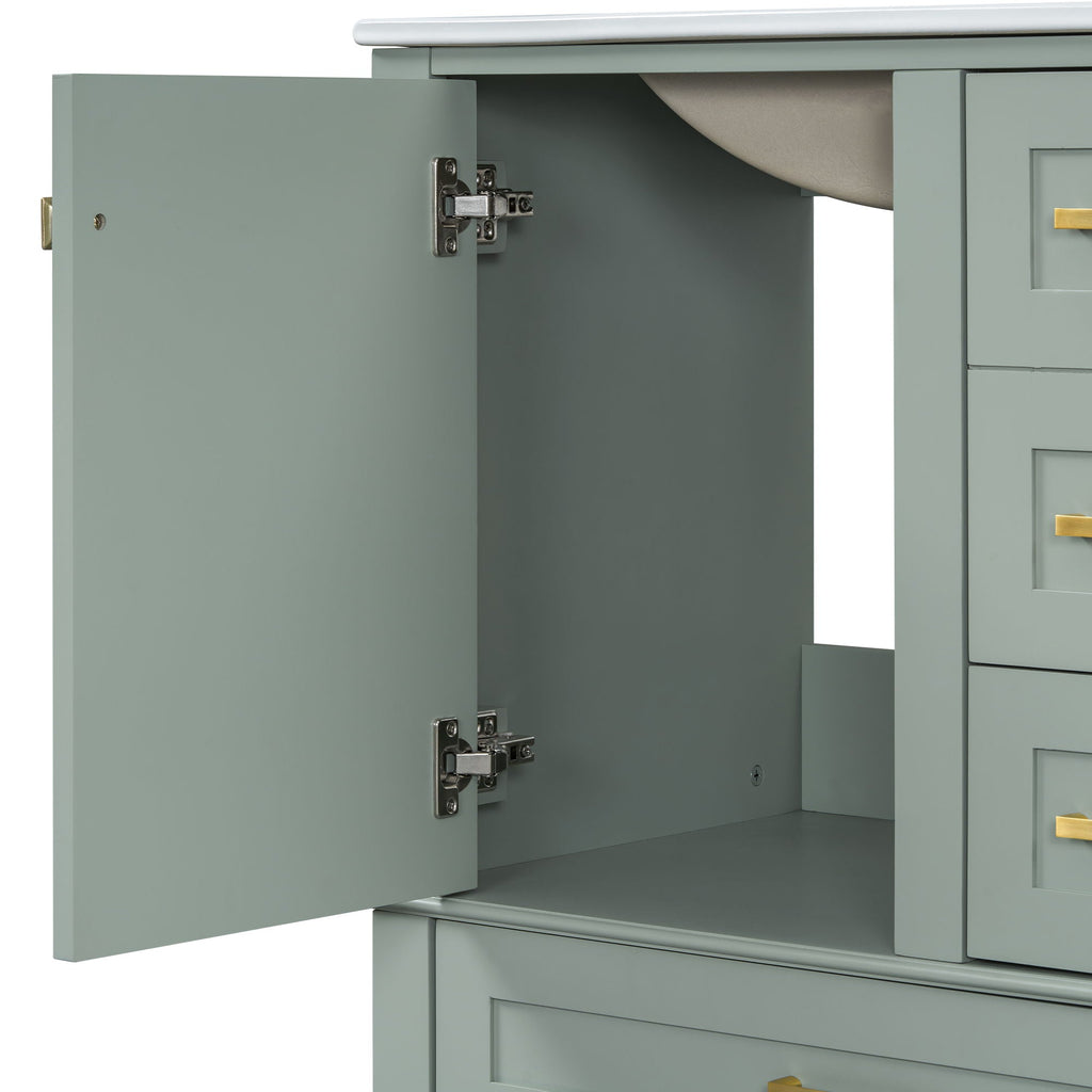 Bathroom Vanity, Modern Bathroom Cabinet With Sink Combo Set, Bathroom Storage Cabinet With A Soft Closing Door And 3 Drawers, Solid Wood Frame