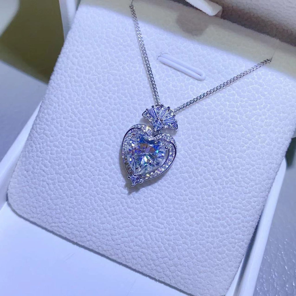 3 Carat Sparkala™ 925 Sterling Silver Heart Pendant Necklace