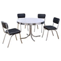 Marla - 5 Piece Dining Set With Round Table And Upholstered Chairs - White