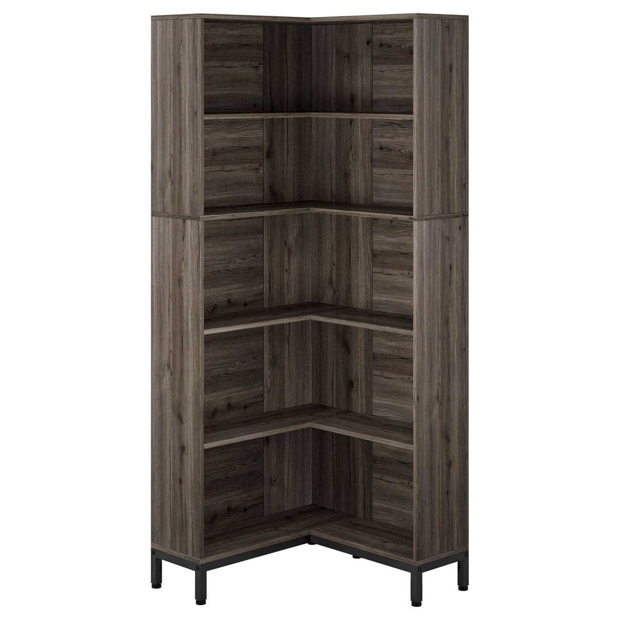 L-Shaped Bookcase, 5 Tier Freestanding Corner Bookshelf