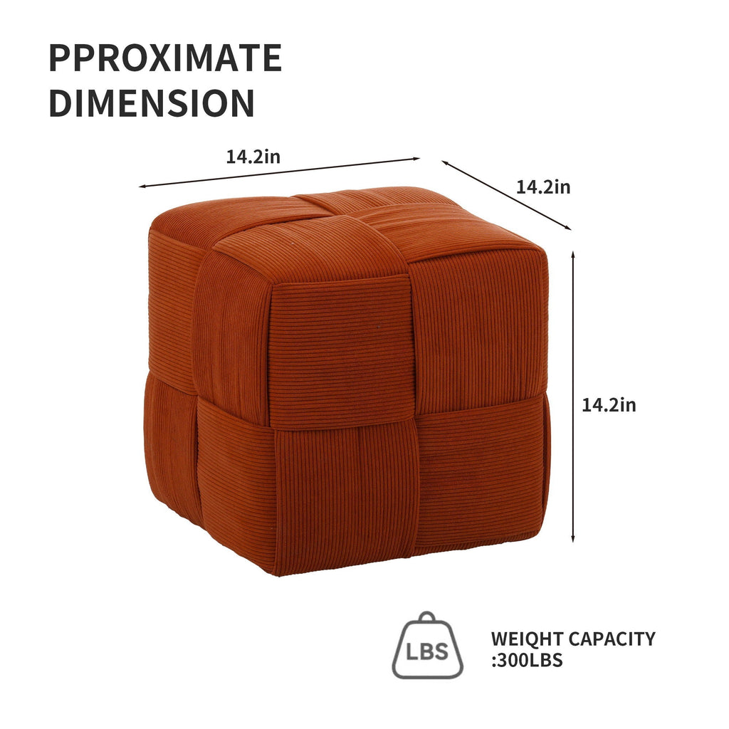 Modern Ottoman Foot Rest With Woven Design