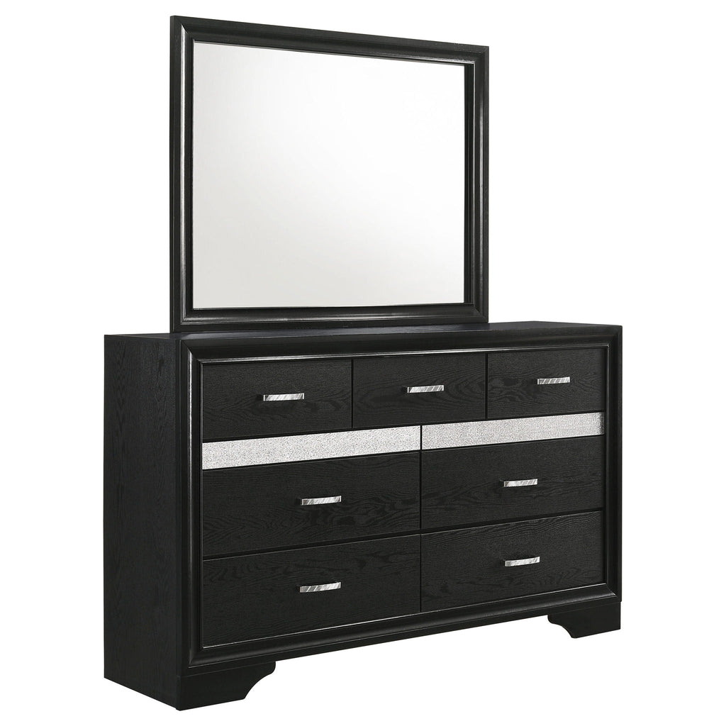 Annie - 7 Drawer Dresser With Mirror - Black