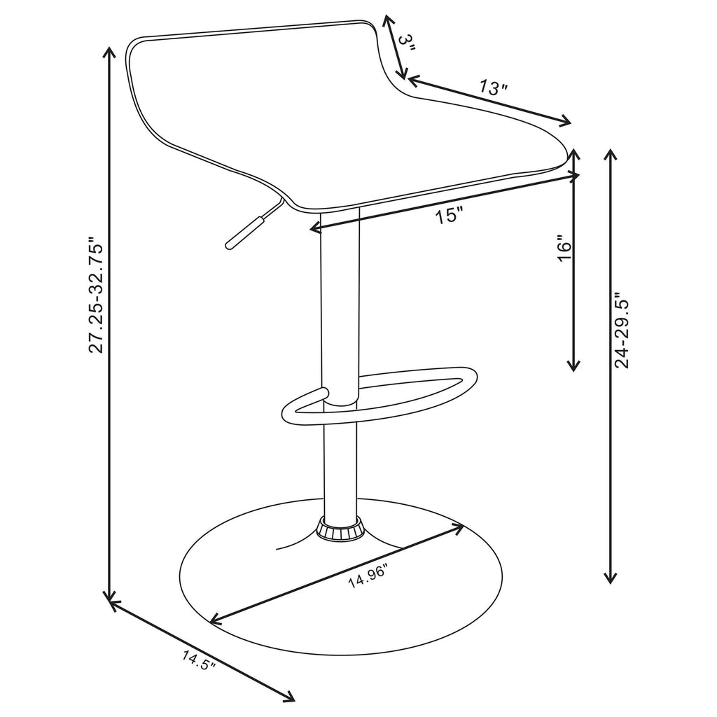 Bidwell - Adjustable Bar Stool (Set of 2) - White