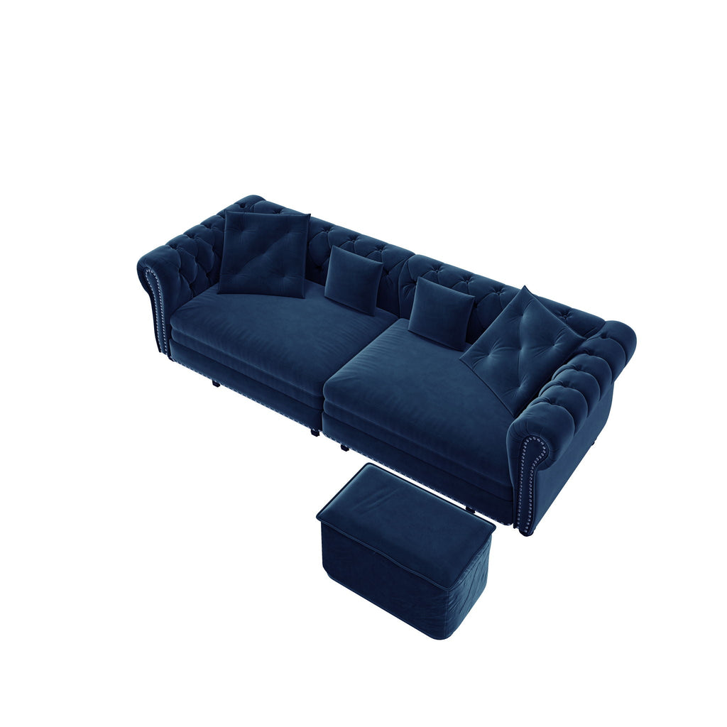 3 In 1 Pull Out Convertible Sleeper Sofa Bed, King Size, Chaise Lounge