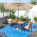 Stable Faux Wood Rectangle Outdoor Dining Table