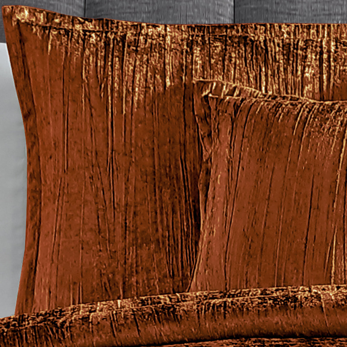 Turin 7 Piece Spice Crinkle Velvet Comforter Set