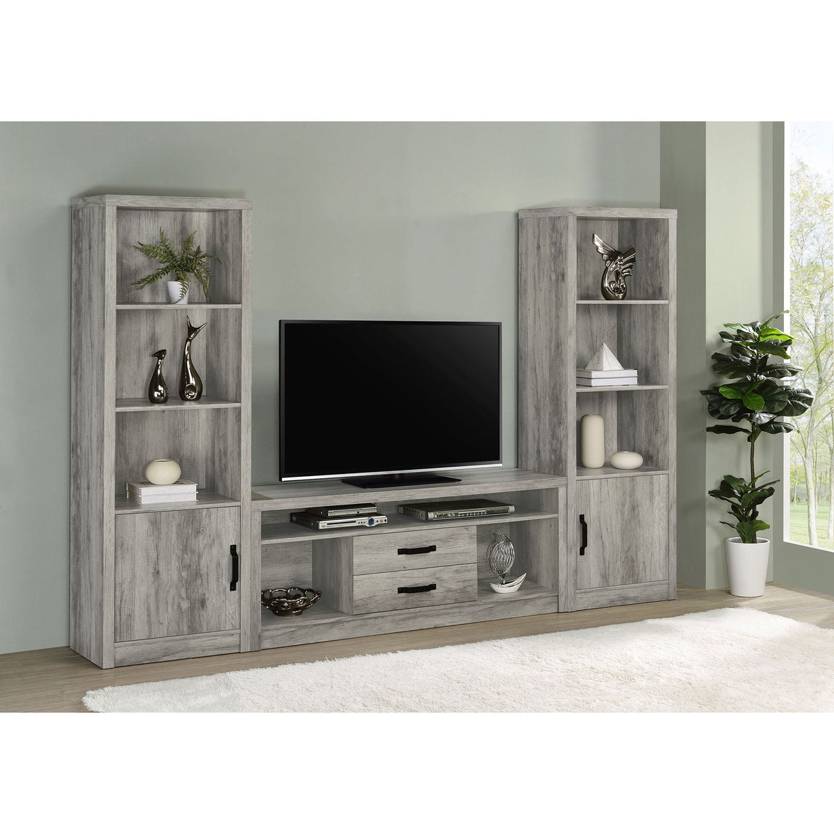 Bergeron - 2 Drawer TV Stand - Driftwood