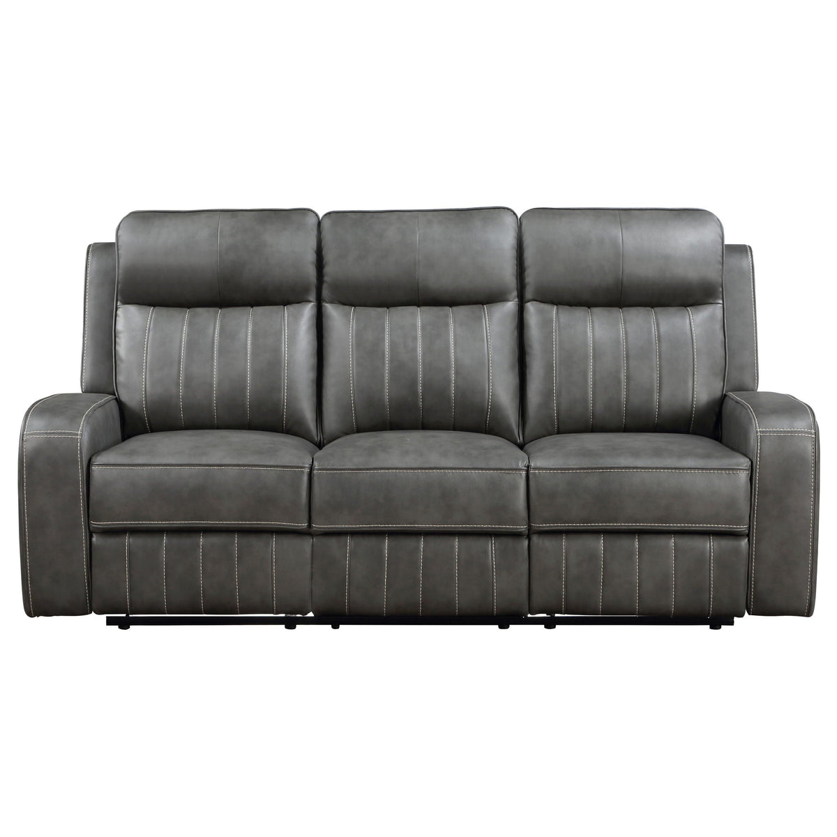 Forrest - Motion Reclining Sofa Comfort With Elegant Tufting And Wide Track Arms - Gray