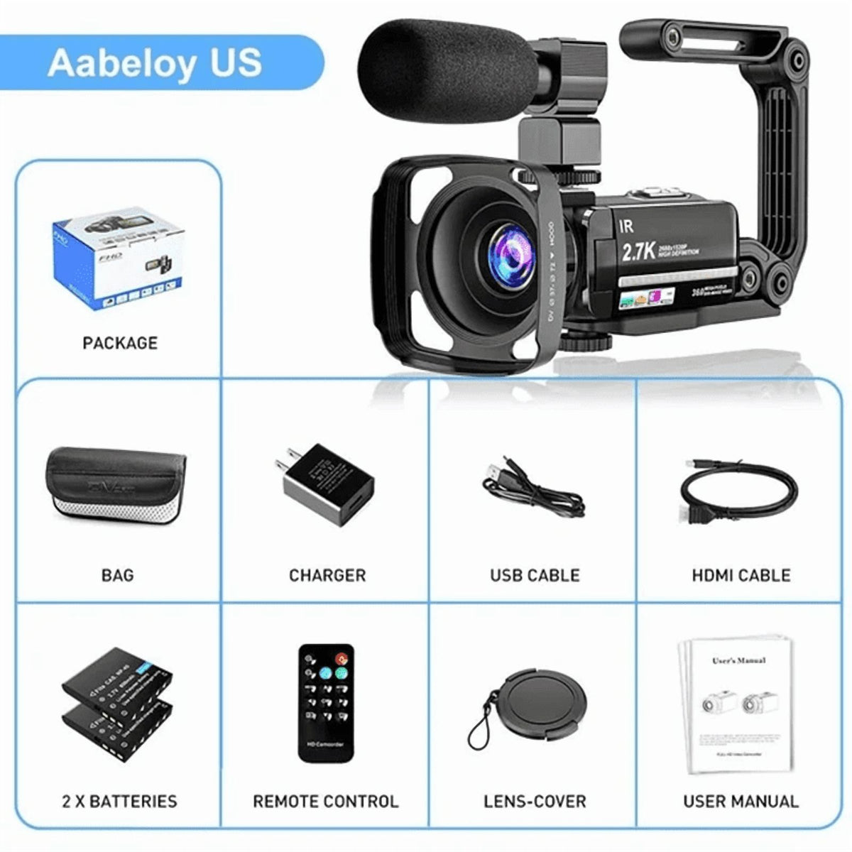 Videocámara 4K Para Youtube Vlogging Cámara Digital IPS 48MP 16X Zoom Digital Grabadora