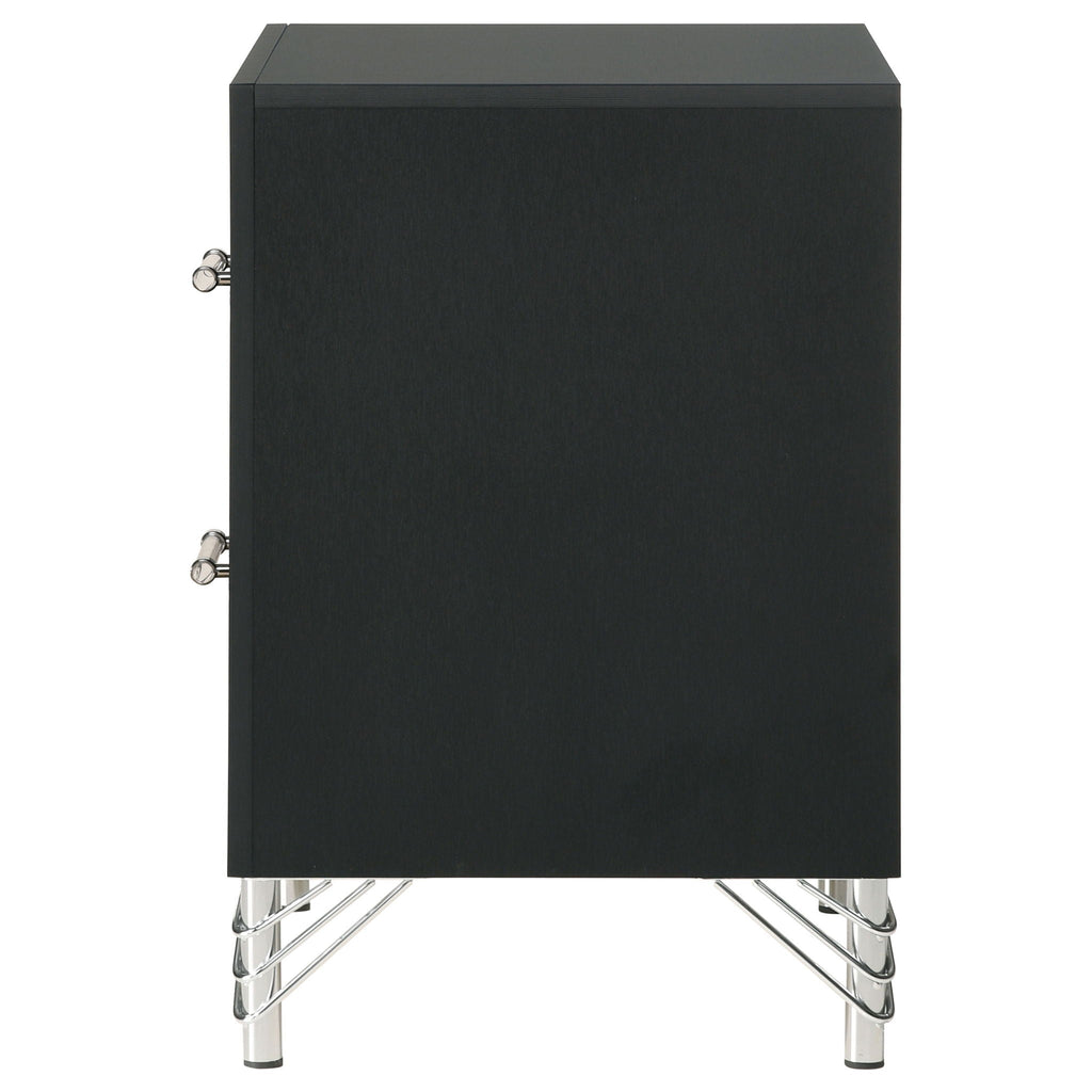 Malcolm - 2 Drawer Nightstand - Black