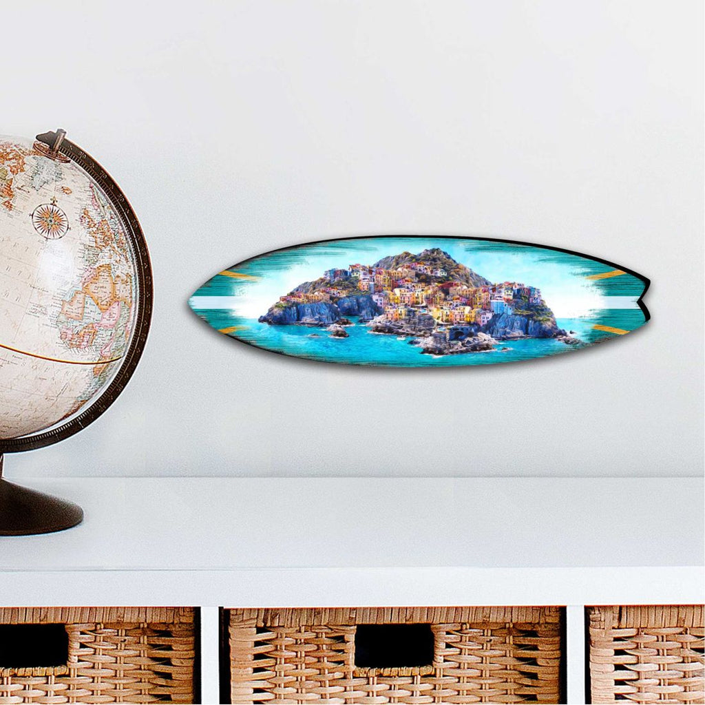 Island Surfboard Coastal Outdoor Decor Large Ornament by G. DeBrekht - Coastal Holiday Decor - 8490101MS