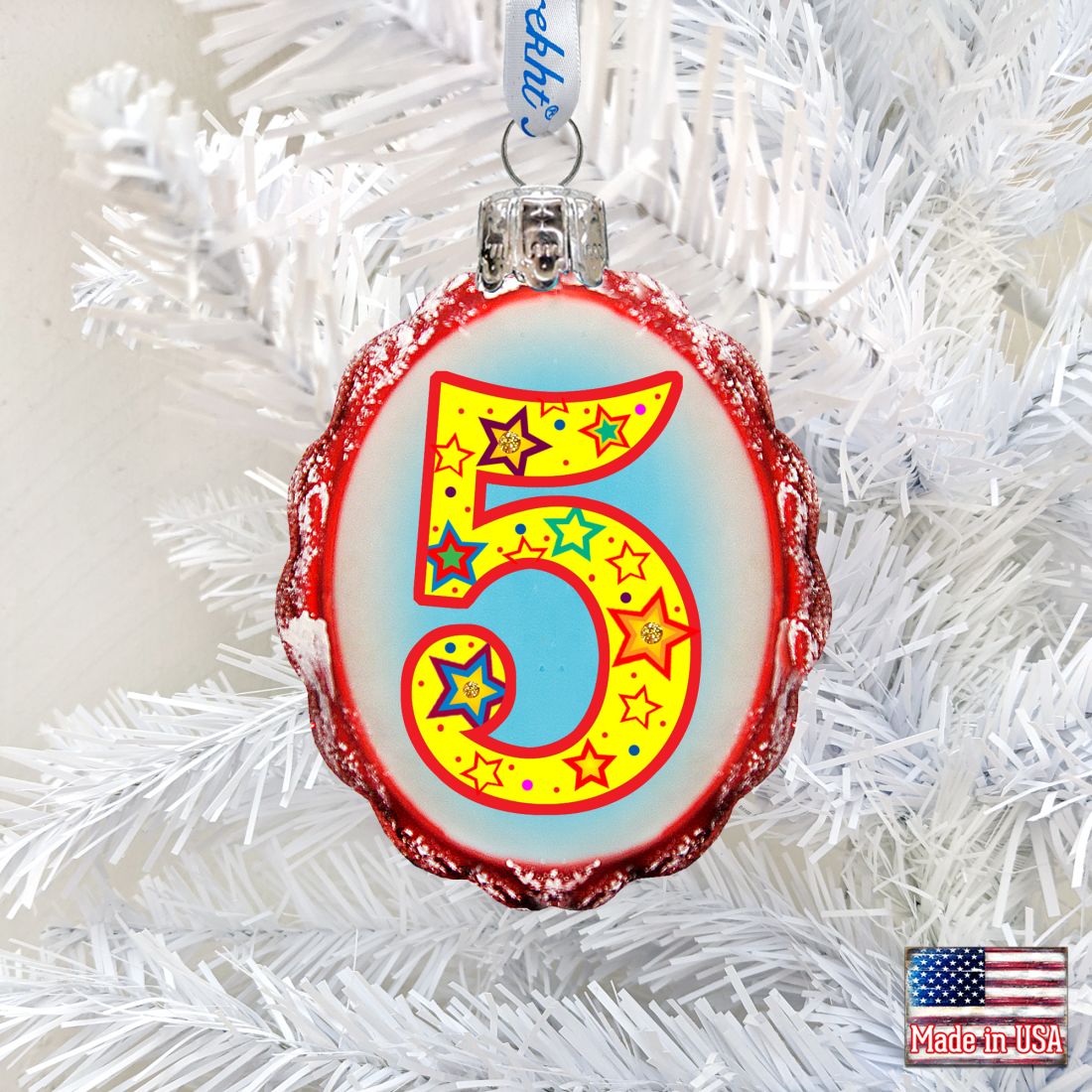 Set of 5 Mini Mercury Glass Ornaments by G DeBrekht- Love Family and Kids Decor - Item 770005