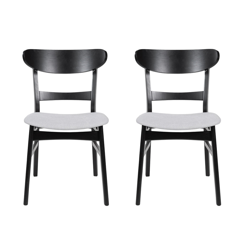 Mid Century Dining Chairs With Cushioned Seats And Wood Frame (Set of 2)