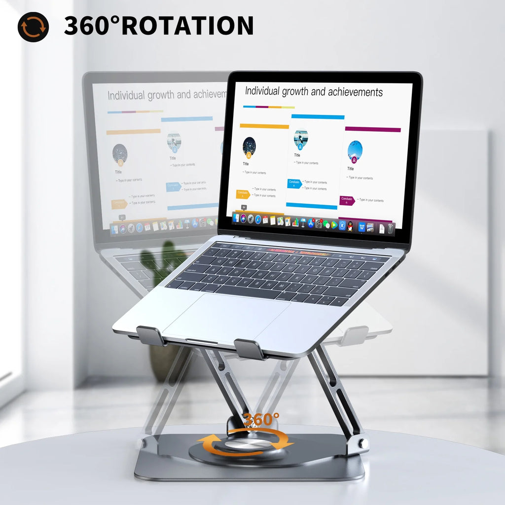 Laptop Stand for Desk, Foldable & Portable Computer Stand 360° Rotating, for 10-16" Laptops