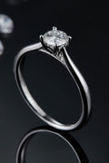 Sparkala™ Platinum Over Pure Sterling Silver Solitaire Ring