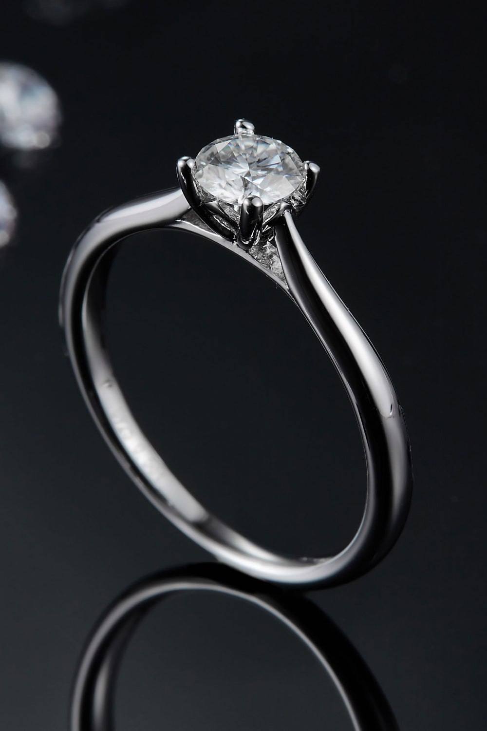 Sparkala™ Platinum Over Pure Sterling Silver Solitaire Ring