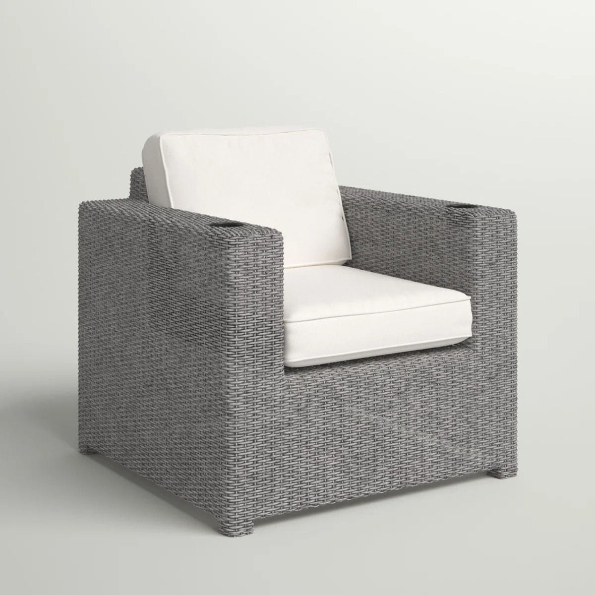 Aviara - Outdoor Club Chair Timeless Comfort With Plush Cushions - Gray Mix