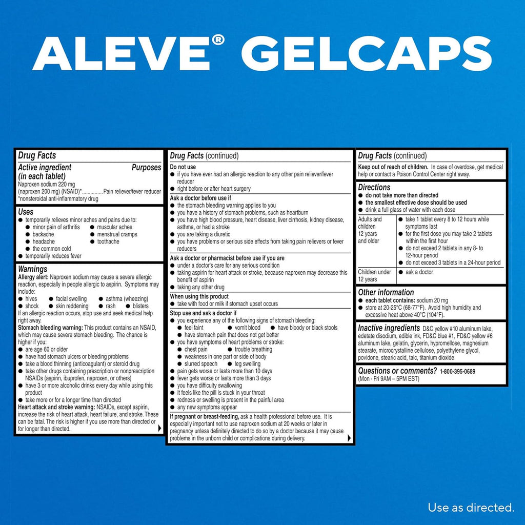 Gelcaps with Easy Open Arthritis Cap, Naproxen Sodium, Medication for Arthritis Pain, 160 Count