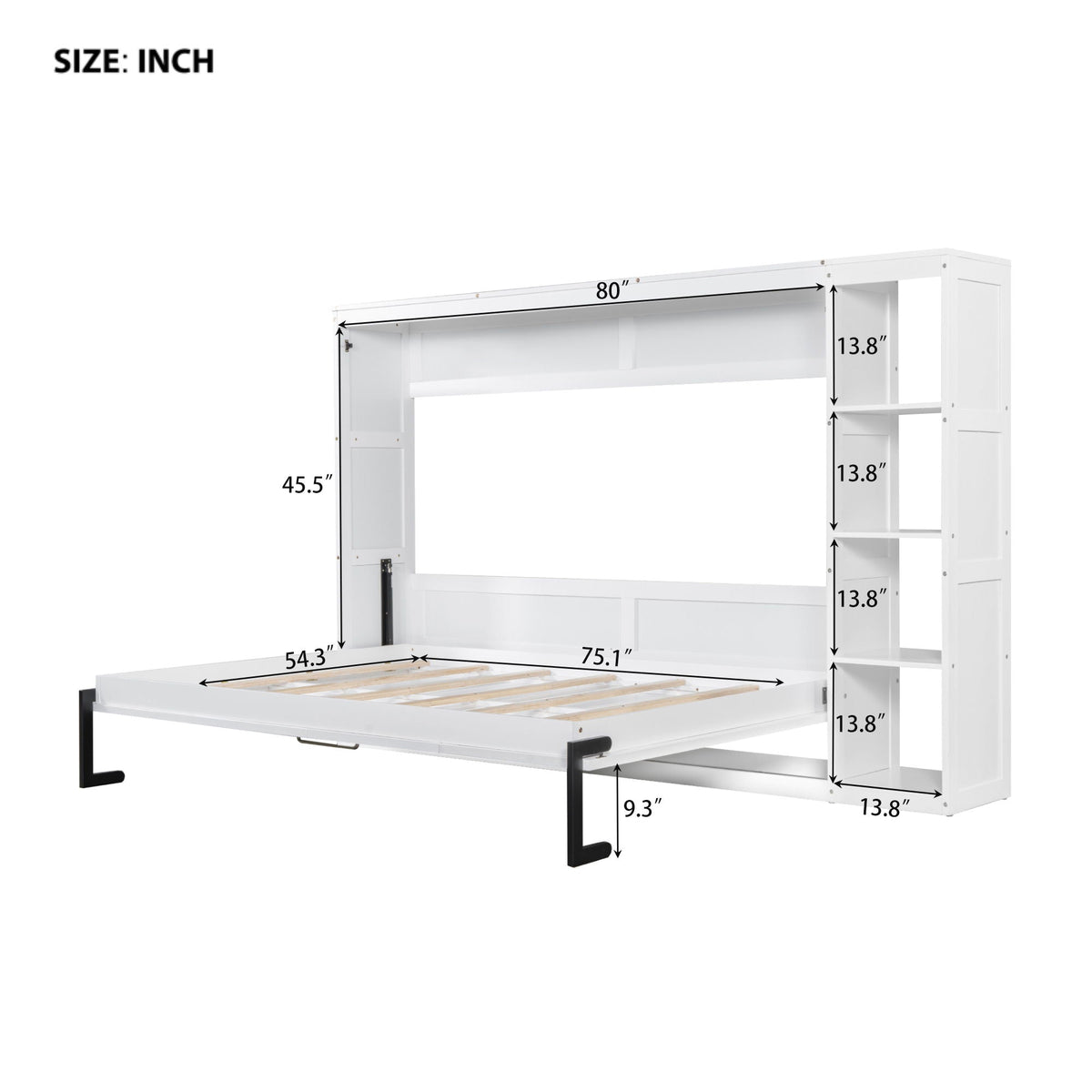 Murphy Bed With Bookshelf And Storage