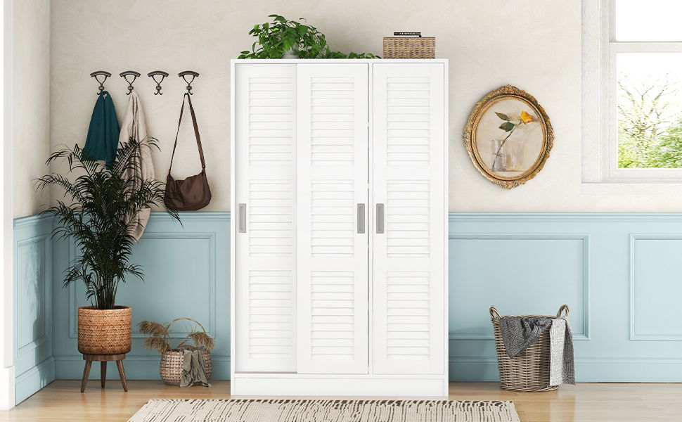3 Door Shutter Wardrobe & Shelves