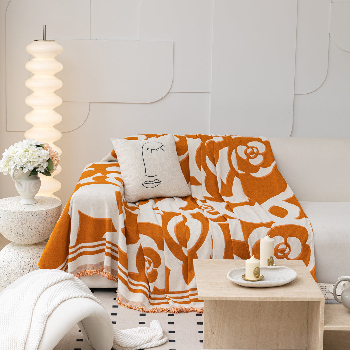 Chenille Sofa Cover Blanket, Couch Cover Blanket Throws for Couches Living Room Furniture Throw Covers