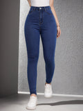 Stretchy Slim-fit Skinny Jeans High-waisted With Tummy-control Design