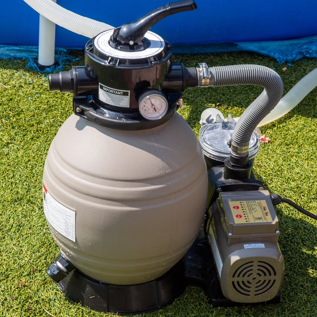 " 13"" Sand Filter with 3/4HP Pool Pump and Timer for Aboveground Swimming Pools"