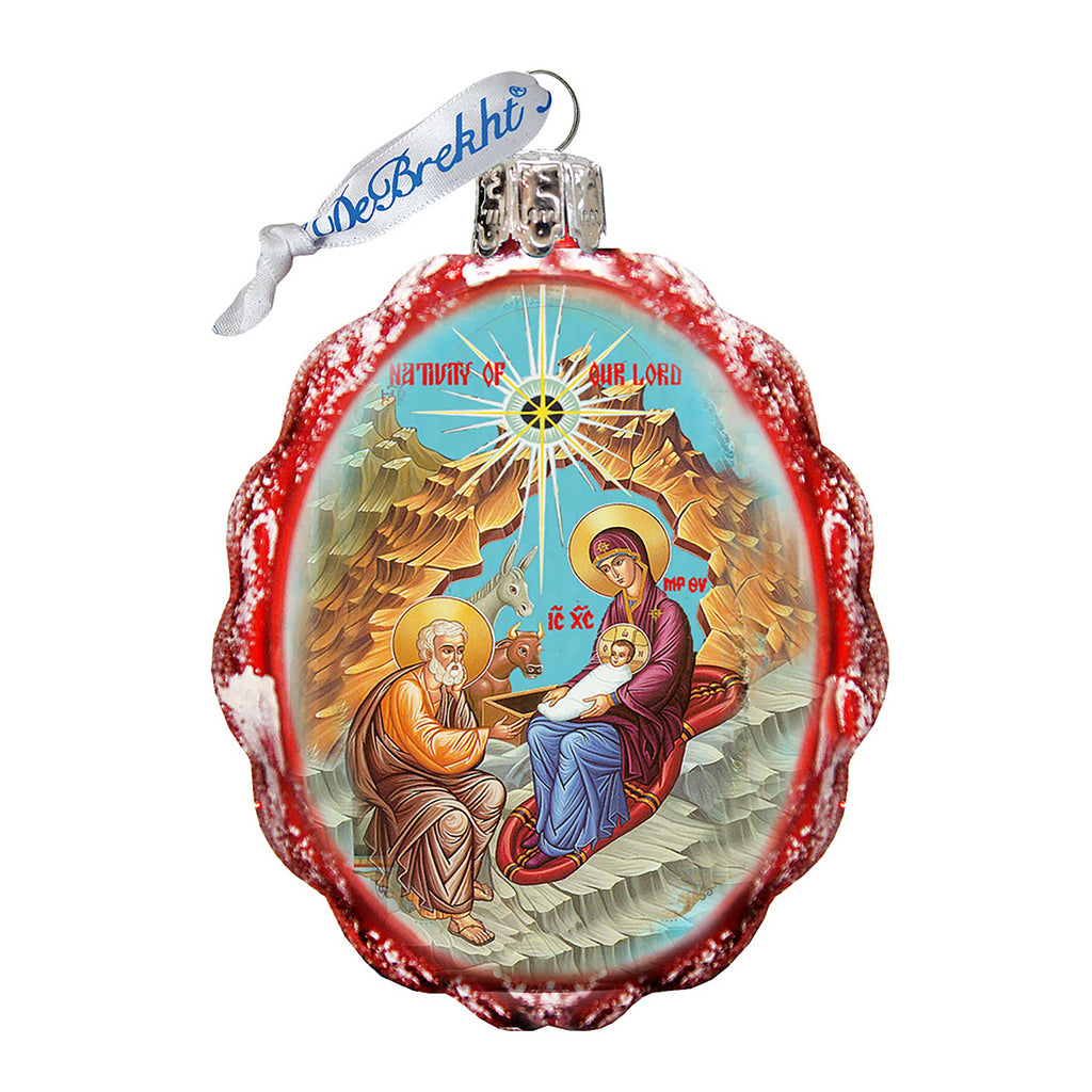 Orthodox Nativity Mercury Glass Ornament by G. DeBrekht - Nativity Holiday Decor - 772052
